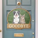 Art Design,Pet Lovers,Photo - Watercolor - Remove BG,Happy - Custom Photo Realistic Watercolor Art Hello Welcome Lovely Pet Portrait - Personalized Custom Shaped Wood Sign