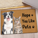 Art Design,Humorous,Pet Lovers,Photo - Watercolor - Remove BG - Custom Photo Realistic Watercolor Art Hope You Like Pets - Personalized Doormat