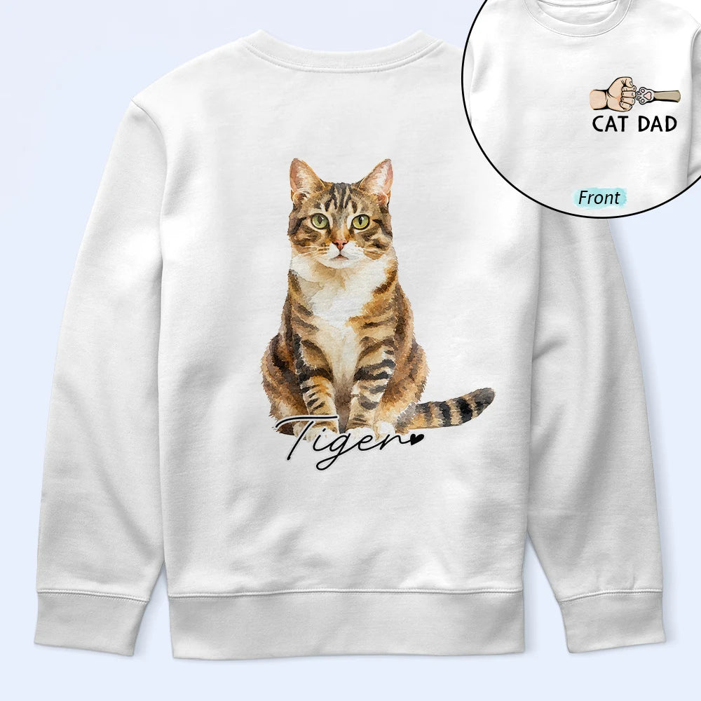 Pet Lovers,Pet Mom,Pet Dad,Dog Lovers,Dog Mom,Dog Dad,Cat Lovers,Cat Mom,Cat Dad,Non-Eng,Photo - Watercolor (remove BG),Adorable - Custom Photo Realistic Watercolor Art Pet Dad Pet Mom - Personalized T Shirt