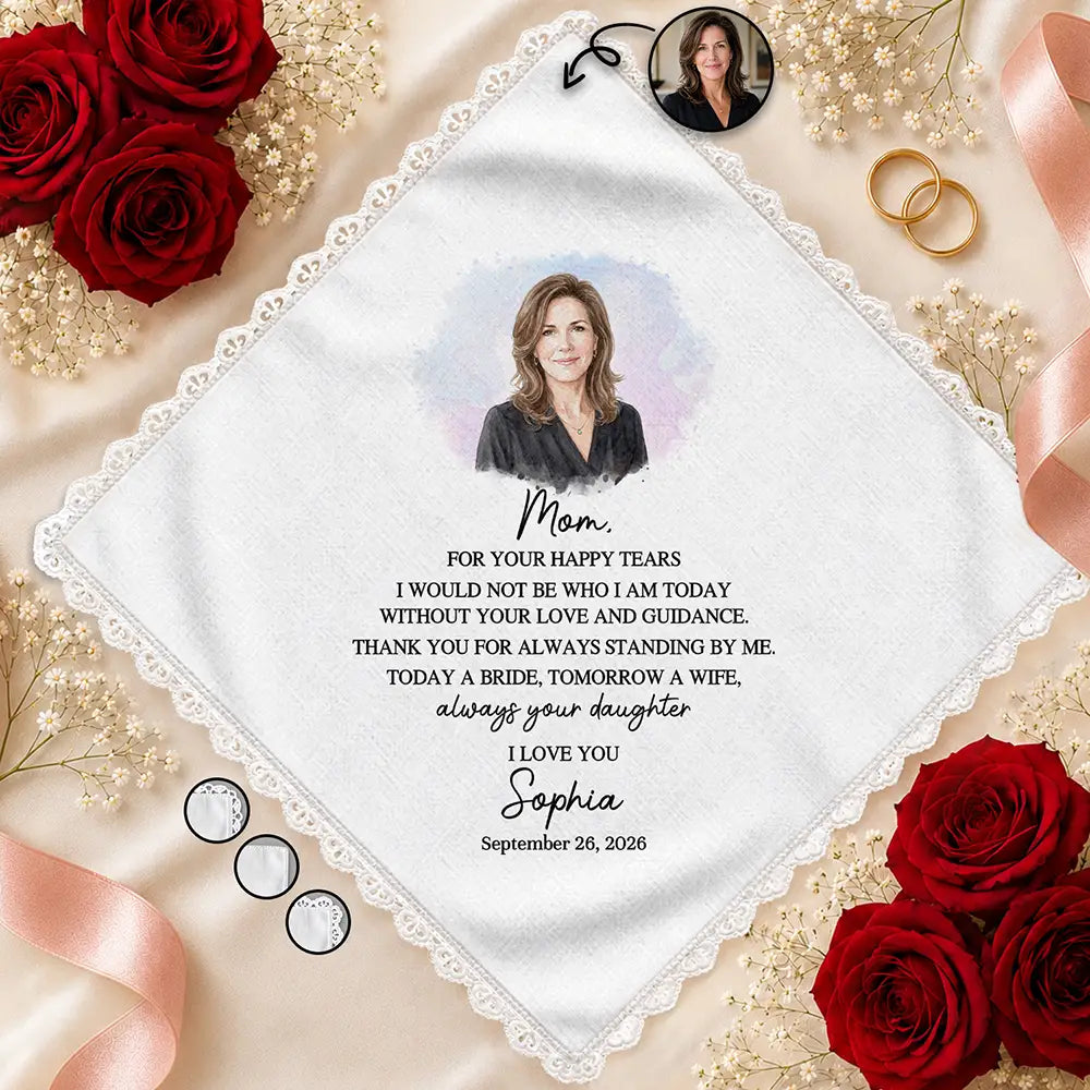 Custom Photo Realistic Watercolor Art Today A Bride Tomorrow A Wife - Personalized Handkerchief