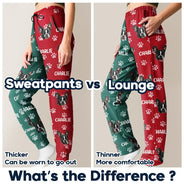 Funny,Pet Lovers,Custom Photo - Custom Photo Red Green Pet Face - Personalized Pajama Pants