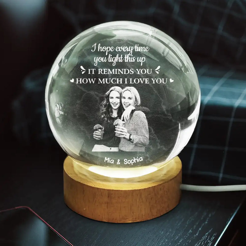 Gift For Couples,Gift For Husband,Gift For Wife,Gift For Boyfriend,Gift For Girlfriend,Love,Custom Photo - Custom Photo Remind How Much I Love You - Personalized Crystal Globe Lamp