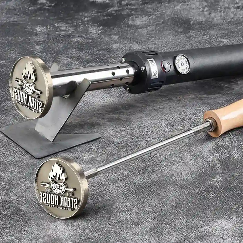 Happy, Gift For Yourself, Gift For Women, Gift For Men, Grilling - Custom Photo Restaurant Logo, Personal Brand Logo - Personalized Grilling Branding Stamp