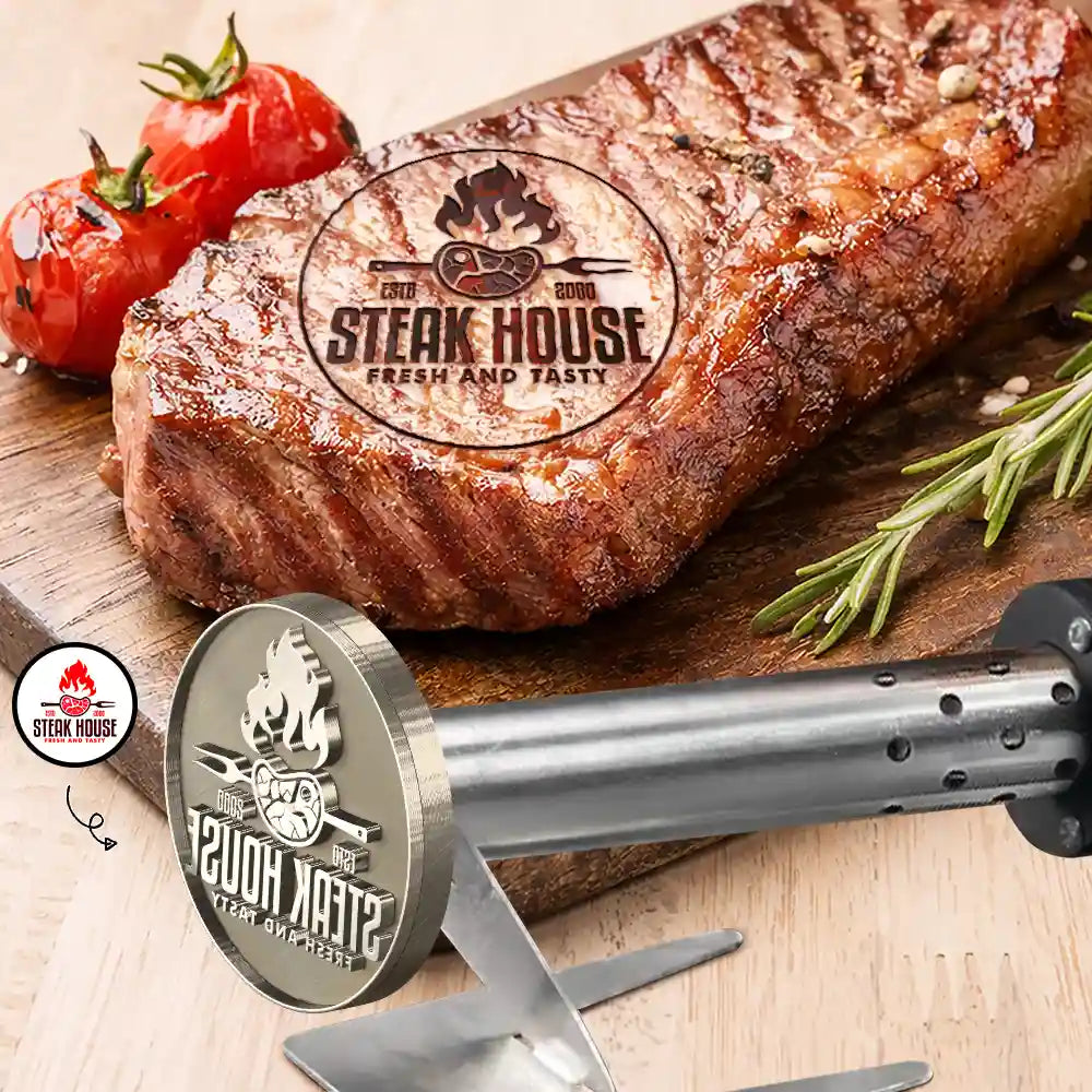 Custom Photo Restaurant Logo, Personal Brand Logo - Personalized Grilling Branding Stamp