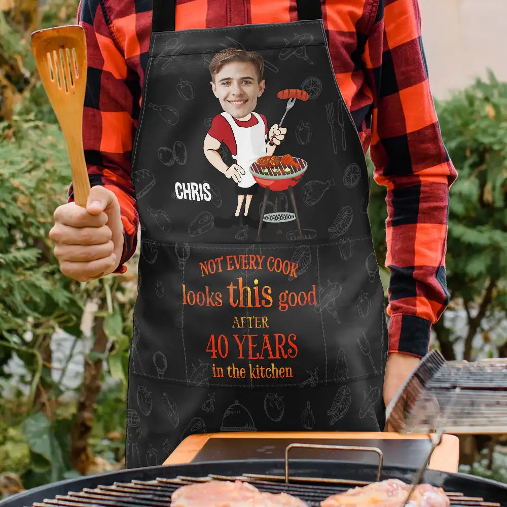Funny,Cooking,Gift For Wife,Gift For Husband,Gift For Yourself,Gift For Women,Gift For Men,Gift For Father,Gift For Mother - Custom Photo Not Every Cook Looks This Good - Personalized Apron