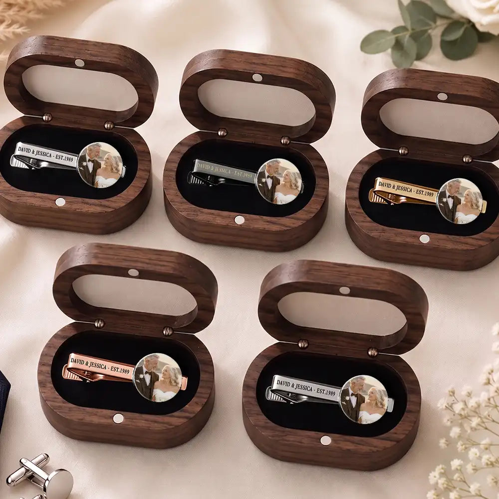 Custom Photo,Romantic,Gift For Couples,Wedding,Upload Full Photo - Custom Photo Romantic Wedding Couple - Personalized Tie Clip