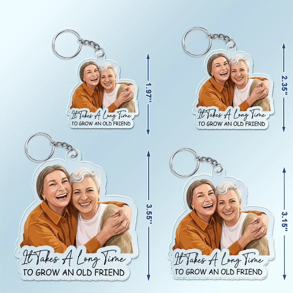 Top Market,Art Design,Gift For Bestie,Humorous,Photo - Semi Realistic Portrait - Custom Photo Semi Realistic Portrait Besties Forever - Personalized Acrylic Keychain
