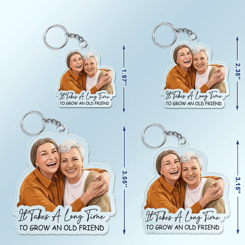 Top Market,Art Design,Gift For Bestie,Humorous,Photo - Semi Realistic Portrait - Custom Photo Semi Realistic Portrait Besties Forever - Personalized Acrylic Keychain