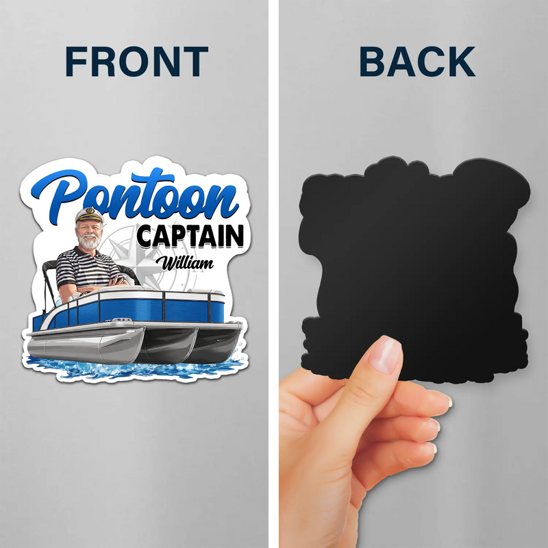 Art Design,Pontoon,Gift For Yourself,Summer,Photo - Semi Realistic Portrait,Happy - Custom Photo Semi Realistic Portrait Pontoon Captain Queen - Personalized Magnet