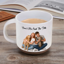 Custom Photo, Art Design, Top Market, Gift For Couples, Pet Couple, Pet Lovers, Adorable, Photo - Semi Realistic Portrait - Custom Photo Semi Realistic Portrait You & Me And The Dogs Cats - Personalized Pottery Mug