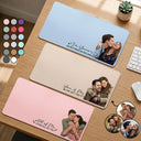 Art Design, Custom Photo, Romantic, Gift For Couples, Photo - Semi Realistic Portrait - Custom Photo Semi Realistic Portrait You & Me We Got This - Personalized Leather Desk Mat