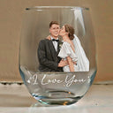 Custom Photo, Art Design, Gift For Couples, Romantic, Photo - Semi Realistic Portrait - Custom Photo Semi Realistic Portrait You & Me We Got This - Personalized Stemless Wine Glass