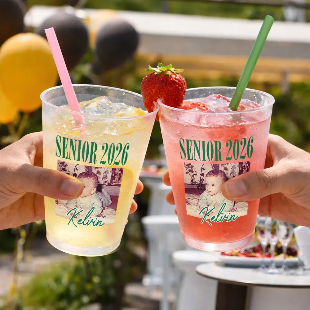 Gift For Women,Gift For Men,Graduation,Custom Photo,Happy,Gift For Yourself - Custom Photo Senior Vinatge Graduation - Personalized Frosted Cups