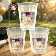 Gift For Women,Gift For Men,Graduation,Custom Photo,Happy,Gift For Yourself - Custom Photo Senior Vinatge Graduation - Personalized Frosted Cups