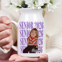 Graduation,Happy,Photo,Proud - Custom Photo Senior Vintage Portrait - Personalized Ceramic Flower Vase