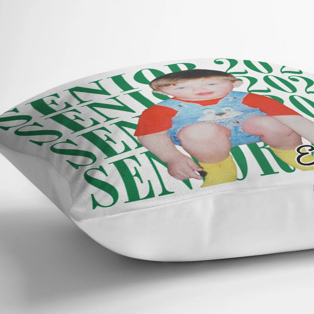 Graduation,Happy,Photo,Proud - Custom Photo Senior Vintage Portrait - Personalized Pillow