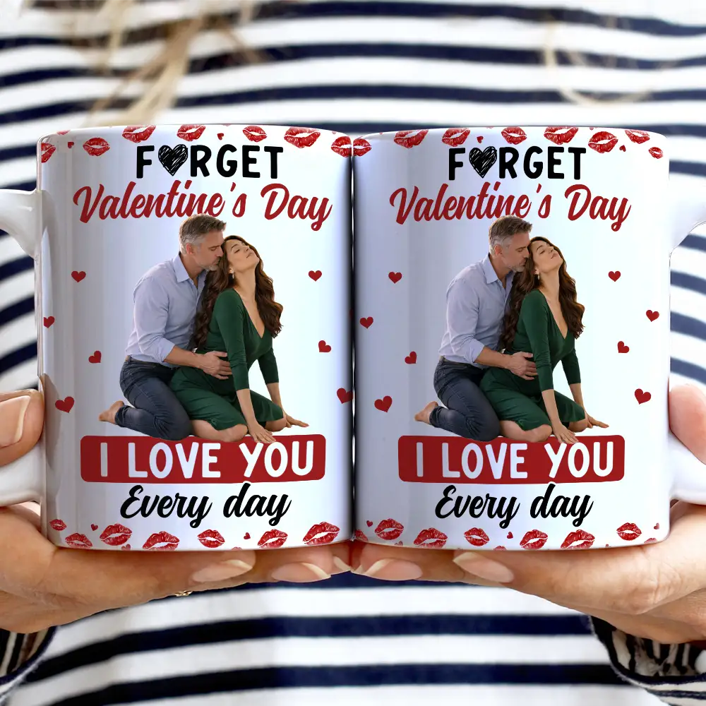 Gift For Couples,Old Couples,Gift For Husband,Gift For Wife,Gift For Boyfriend,Gift For Girlfriend,Love,Custom Photo - Custom Photo Sexy Couple I Love You Every Day - Personalized White Edge-to-Edge Mug