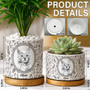 Top Market,Art Design,Pet Memorial,Cozy,Pet Lovers,Memorial,Photo - Porcelain Art Style - Custom Photo Single-Color Watercolor Dog Cat Pet Pet Portrait - Personalized Plant Pot