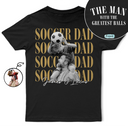 Gift For Father,Gift For Grandpa,Football (Soccer),Non-Eng,Photo,Proud - Custom Photo Soccer Football Dad Vintage Greatest Balls - Personalized T Shirt