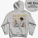 Gift For Father,Gift For Grandpa,Football (Soccer),Non-Eng,Photo,Proud - Custom Photo Soccer Football Dad Vintage Greatest Balls - Personalized T Shirt