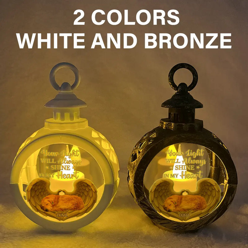 Sad,Memorial,Pet Lovers,Christmas - Custom Photo Some Angels Choose Fur Instead Of Wings - Personalized Candlelight Lantern Ornament