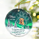 Gift For Yourself, Gift For Women, Gift For Men, Memorial, Dog Lovers, Pet Lovers, Cat Lovers, Sad, Christmas - Custom Photo Someone You Love Up There - Personalized Circle Glass Ornament