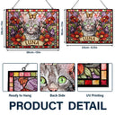 Art Design, Playful, Pet Lovers, Photo - Stained Glass - Custom Photo Stained Glass Portrait Dog Cat Family - Personalized Horizontal Stained Glass Suncatcher