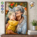 Gift For Wife,Gift For Mother,Gift For Grandma,Gift For Grandparents,Family,Love - Custom Photo Stained Glass Portrait Mom Grandma Parents Family - Personalized Poster