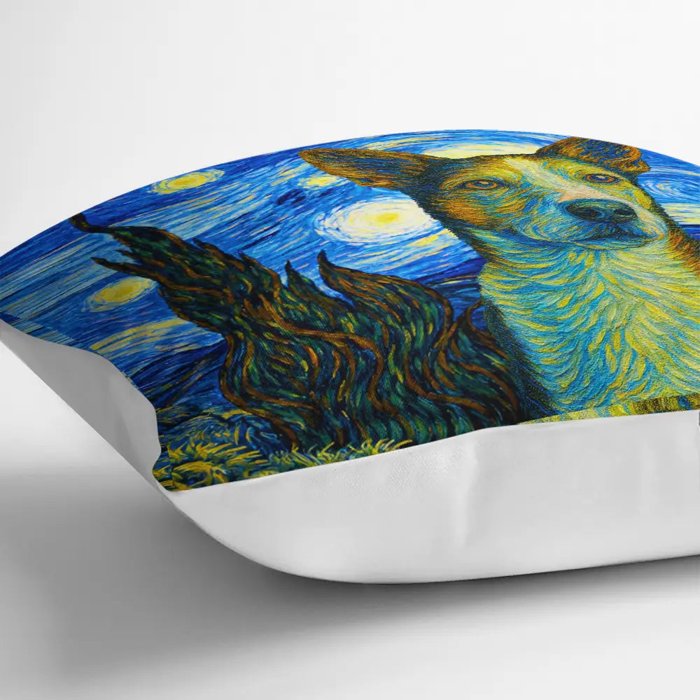 Happy, Dog Lovers ,Pet Lovers, Cat Lovers - Custom Photo Starry Night Dog Cat Pet - Personalized Pillow