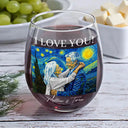 Custom Photo, Art Design, Gift For Couples, Wedding, Romantic, Photo - Starry Night - Custom Photo Starry Night Forever & Always Couple Anniversary - Personalized Stemless Wine Glass