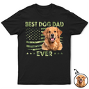 Dog Dad,Cat Dad,Pet Dad,Custom Photo,Top Market,Independence Day,Non-Eng,Photo,Confident - Custom Photo Stars & Stripes Best Dog Dad Ever - Personalized T Shirt