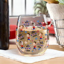 Gift For Mother,Gift For Grandma,Happy,Summer,Independence Day,Photo,Icon,Humorous - Custom Photo Stars & Stripes Best Mom Grandma Ever - Personalized Stemless Wine Glass