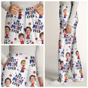 Gift For Grandma, Gift For Mother, Happy - Custom Photo Stars & Stripes Best Mom Mum Grandma Ever - Personalized Pajama Pants