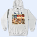 Pet Lovers,Pet Mom,Pet Dad - Custom Photo Stars & Stripes Pet Face - Personalized T Shirt