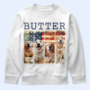 Pet Lovers,Pet Mom,Pet Dad - Custom Photo Stars & Stripes Pet Face - Personalized T Shirt