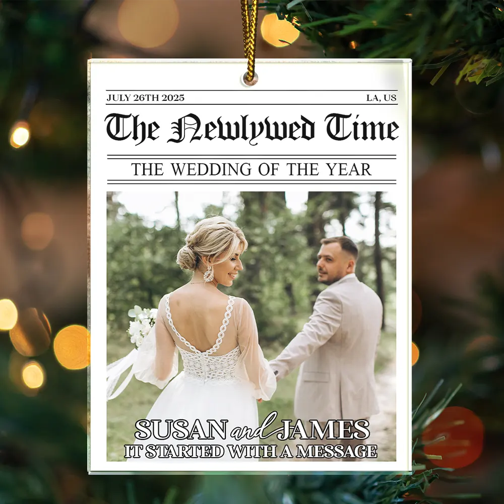 Gift For Couples, Gift For Husband, Gift For Wife, Love, Custom Photo - Custom Photo Started With A Message Couples - Personalized Custom Shaped Acrylic Ornament