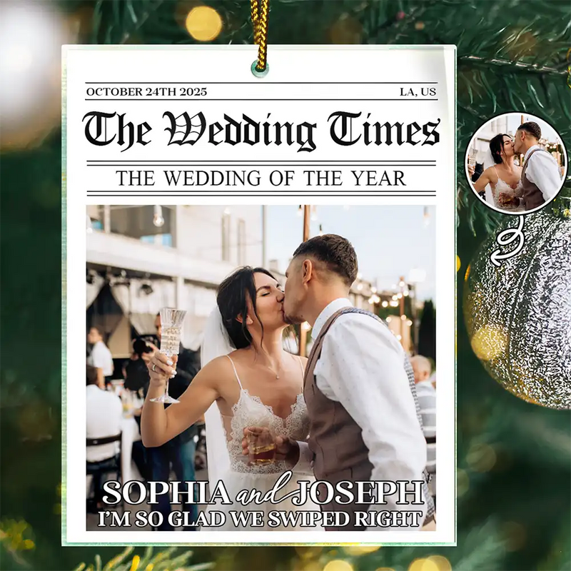 Gift For Couples, Gift For Husband, Gift For Wife, Love, Custom Photo - Custom Photo Started With A Message Couples - Personalized Custom Shaped Acrylic Ornament