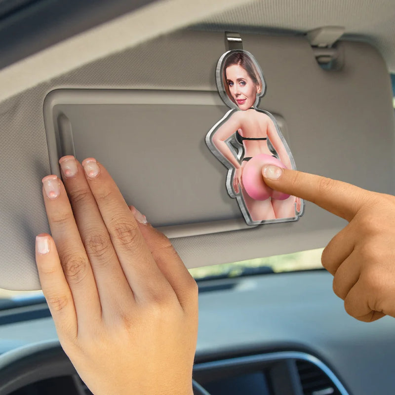 Custom Photo,Gift For Men,Gift For Yourself,Humorous,Cut-Face Photo - Custom Photo Summer Calling Booty - Personalized Squishy Acrylic Car Visor Clip