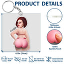 Custom Photo,Gift For Men,Gift For Yourself,Humorous,Cut-Face Photo - Custom Photo Summer Calling Booty - Personalized Squishy Acrylic Keychain