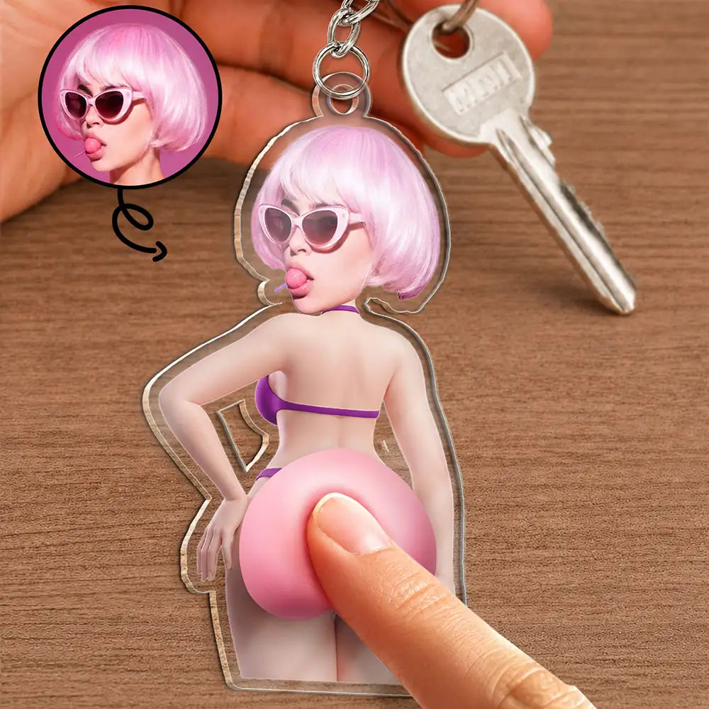 Custom Photo Summer Calling Booty - Personalized Squishy Acrylic Keychain
