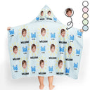Gift For Kids,Summer,Happy,Beach - Custom Photo Summer Letter Kid - Personalized Hooded Beach Towel
