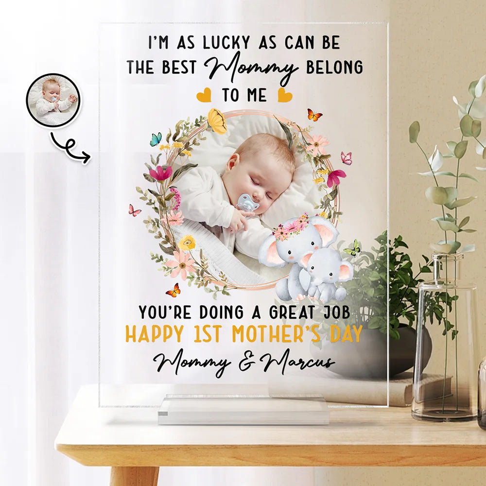 Custom Photo The Best Mommy Belongs To Me - Personalized Vertical Rectangle Acrylic Plaque