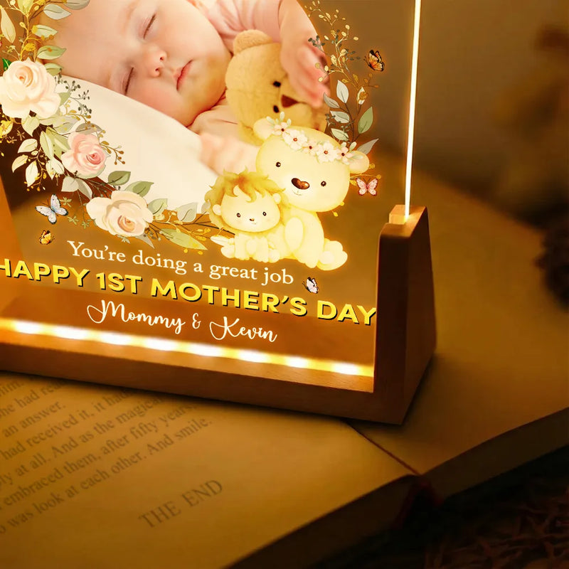 New Mom, New baby, Happy, Custom Photo - Custom Photo The Best Mommy Belongs To Me - Personalized Night Light