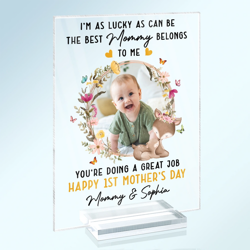 Custom Photo The Best Mommy Belongs To Me - Personalized Vertical Rectangle Acrylic Plaque