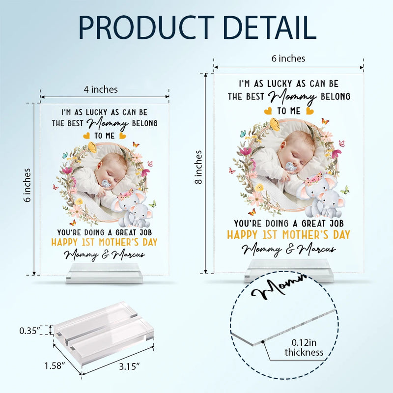 Custom Photo The Best Mommy Belongs To Me - Personalized Vertical Rectangle Acrylic Plaque