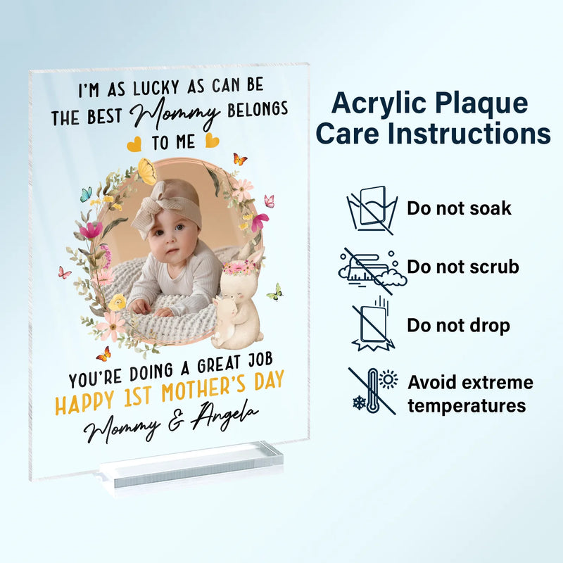 Custom Photo The Best Mommy Belongs To Me - Personalized Vertical Rectangle Acrylic Plaque