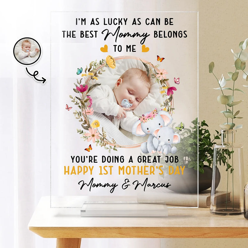 Custom Photo The Best Mommy Belongs To Me - Personalized Vertical Rectangle Acrylic Plaque