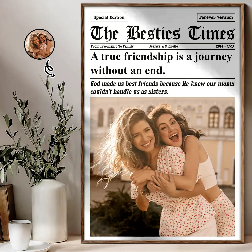 Custom Photo The Bestie Times From Friendship To Family - Personalized Poster