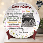 Custom Photo,New baby,New Mom,Gift For Mother,Happy - Custom Photo The Bump Snuggles In Your Arms - Personalized Ceramic Plate
