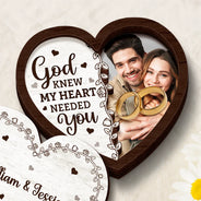 Gift For Husband, Gift For Wife, Gift For Boyfriend, Gift For Girlfriend, Custom Photo, Love, Gift For Couples - Custom Photo The Date We Became Mr. & Mrs. - Personalized 2-Layered Wooden Ring Dish